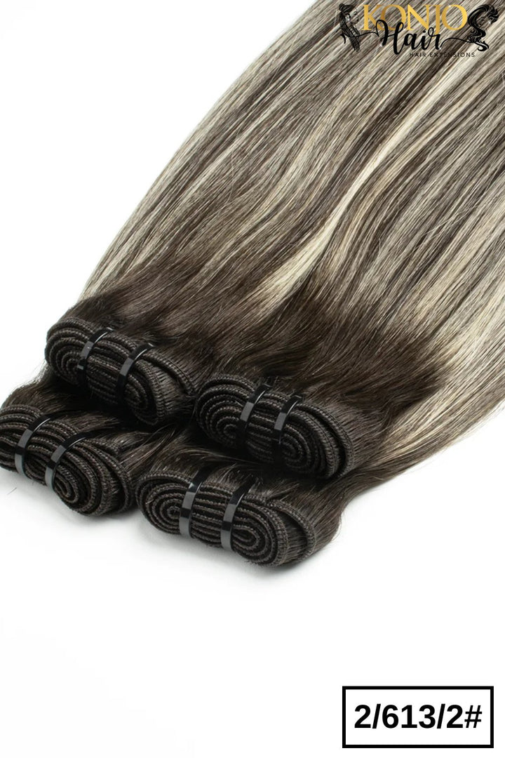 2/613/2 dark brown platinum blonde straight bundles - full length layout