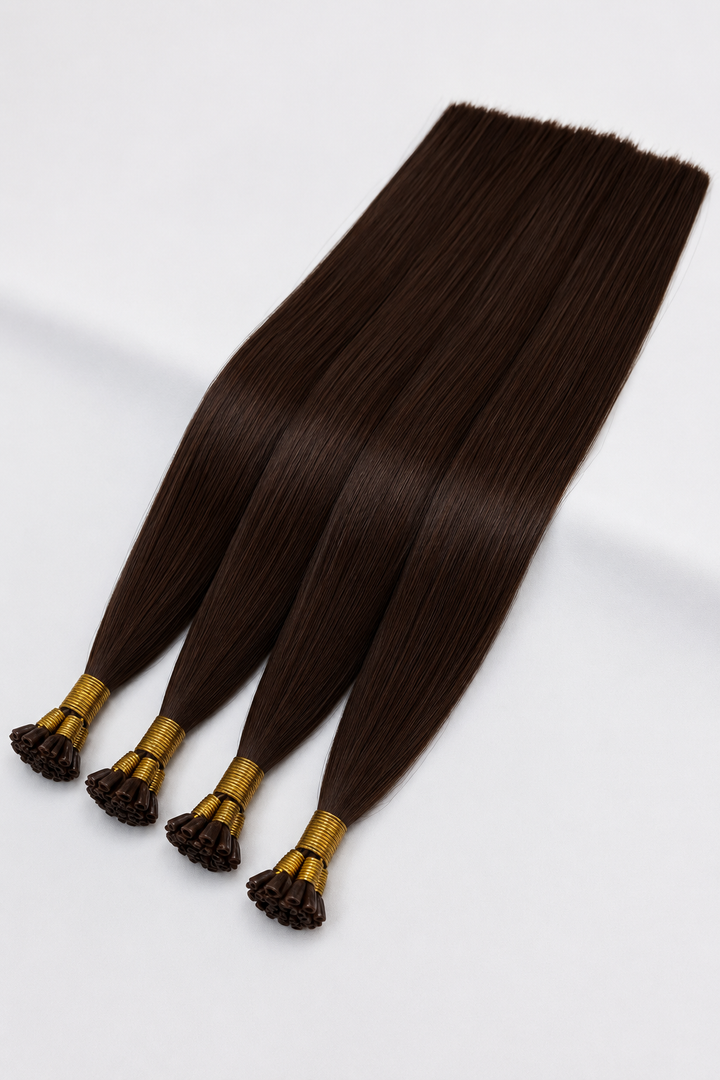 Dark Brown Flat Tip Hair Extensions Made From 100% Human Hair