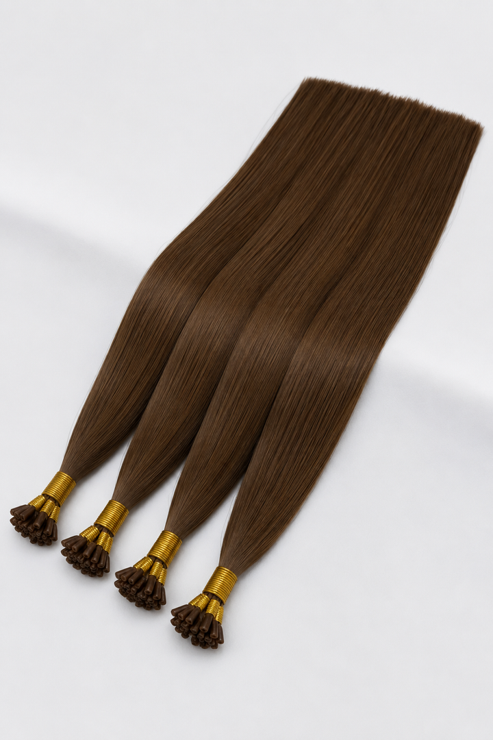 Chocolate Brown Flat Tip Hair Extensions Made From 100% Human Hair