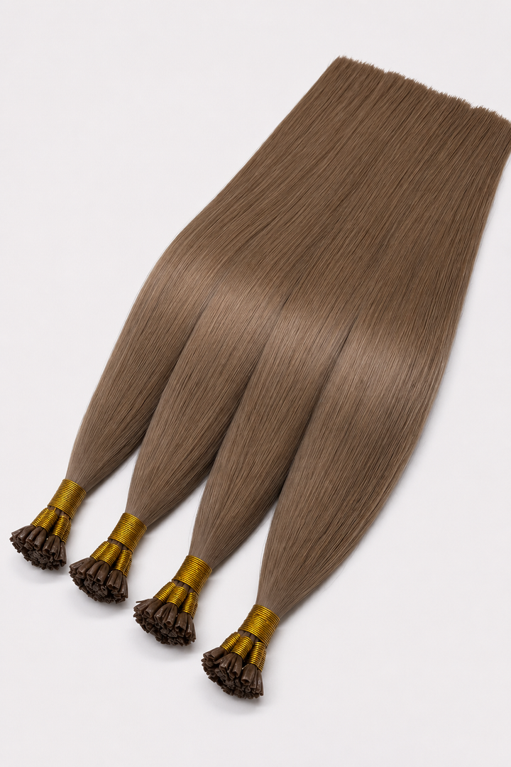 Light Brown Flat Tip Hair Extensions Made From 100% Human Hair