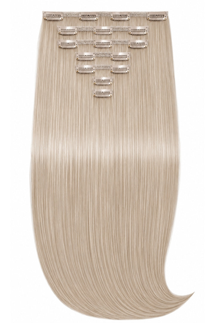Platinum Blonde Clip-In Hair Extensions 100% Human Hair - 7 Piece Set