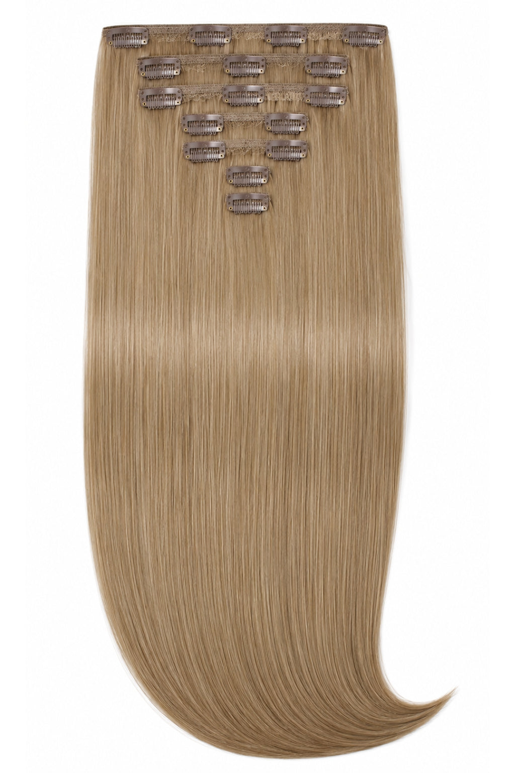 Dark Blonde Clip-In Hair Extensions 100% Human Hair - 7 Piece Set