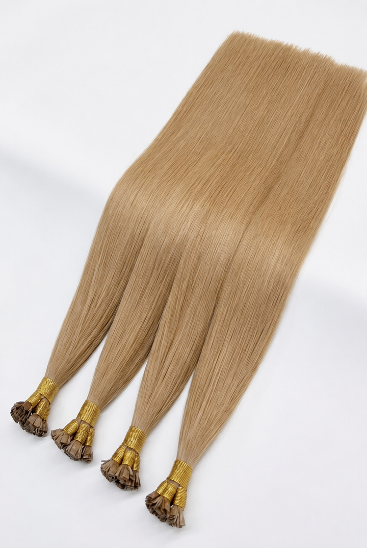 Dark Blonde Flat Tip Hair Extensions Made From 100% Human Hair
