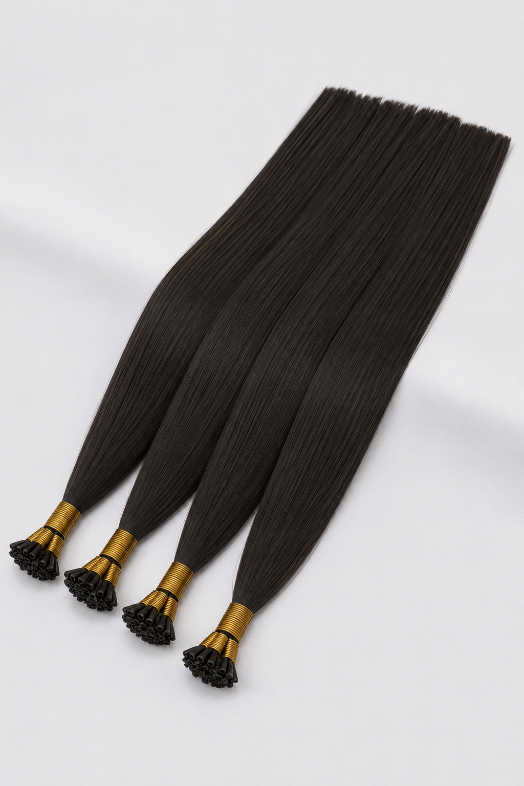 Natural Black Flat Tip Hair Extensions Made From 100% Human Hair