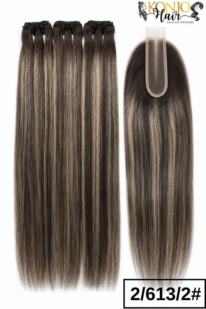סט טרסים חלקים משיער טבעי עם קלוז&