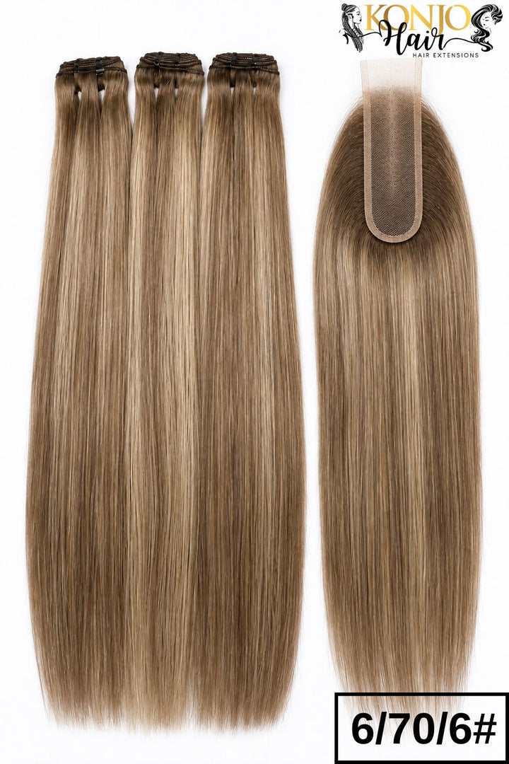 סט טרסים חלקים משיער טבעי עם קלוז&